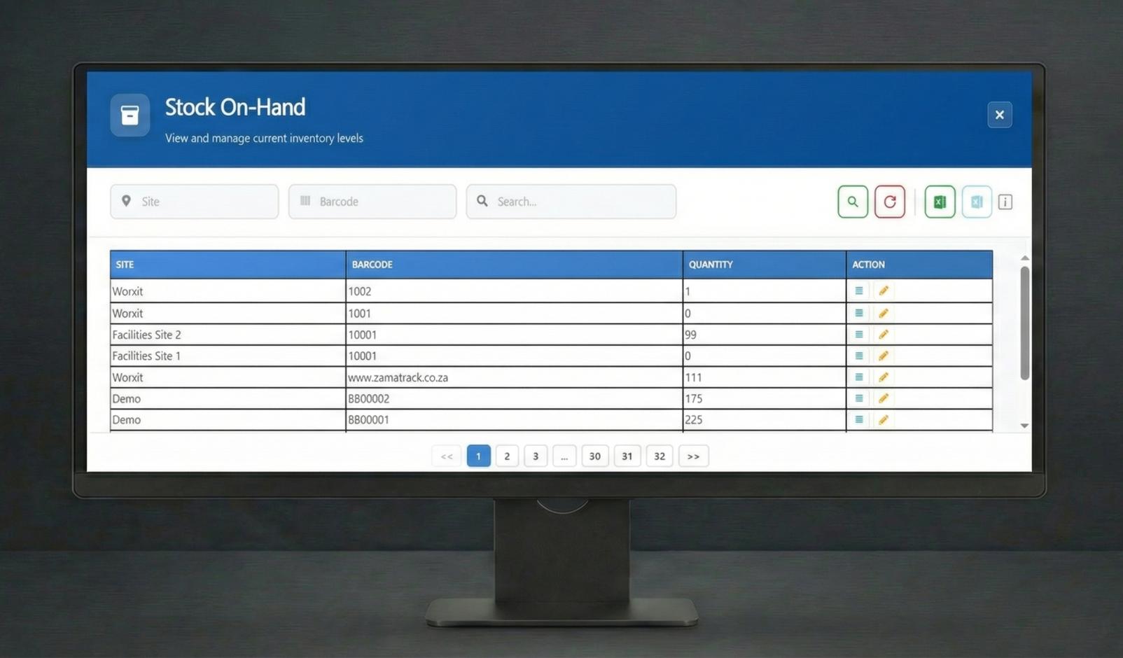 Inventory Tracking dashboard