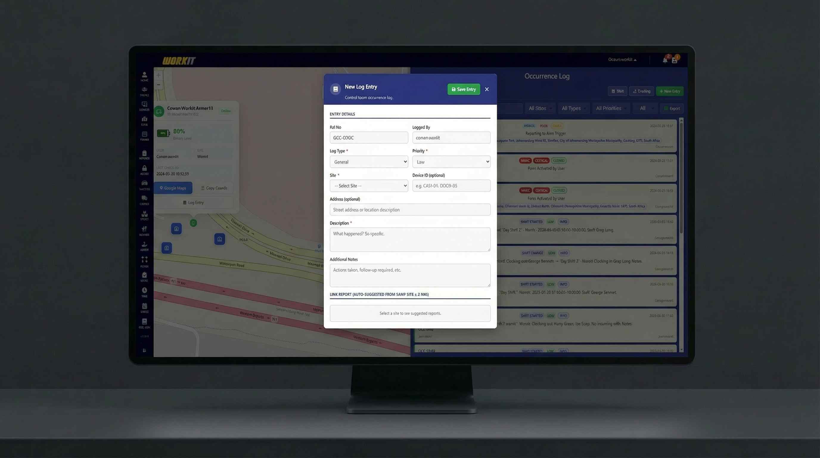 Occurrence Logs dashboard