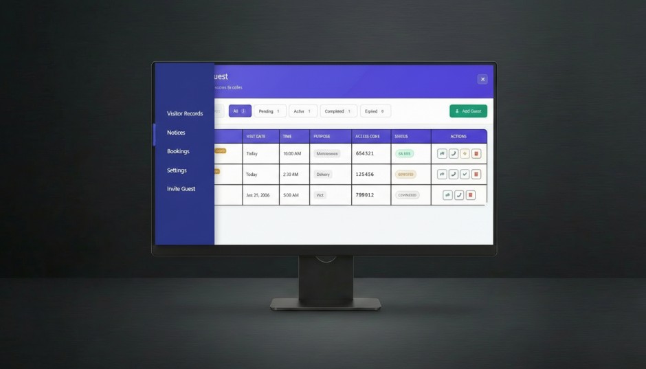 Visitor Management dashboard